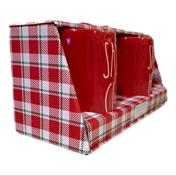 Rae Dunn Red SANTA CLAUS and SANTA'S HELPER Mug - Picture 3 of 5